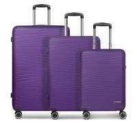 Franky Dallas 3.0 Set di valigie a 4 ruote 3 pezzi con pieghe elastiche rosa