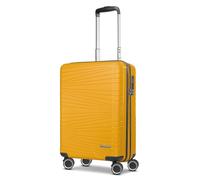 Franky Dallas 3.0 - Trolley rigido con 4 ruote, giallo, Koffer S 55 cm, Valigia con ruote doppie e lucchetto TSA