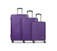 Franky Dallas 3.0 - Trolley rigido con 4 ruote, Viola, Kofferset (3-teilig), Valigia con ruote doppie e lucchetto TSA