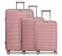 Franky London 4 ruote Set di valigie 3 pezzi con piega di espansione rose (TAS014362)