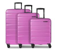 Franky Munich 4.0 Set di valigie a 4 ruote, 3 pezzi con piega elastica rosa