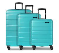 Franky Munich 4.0 - Trolley a 4 ruote, Aqua Dull, Kofferset (3-teilig) erweiterbar, Set di valigie