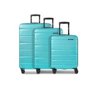 Franky Munich 4.0 - Trolley a 4 ruote, Aqua Dull, Kofferset (3-teilig) erweiterbar, Set di valigie