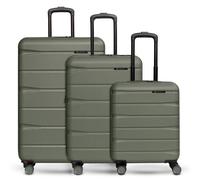 Franky Munich 4.0 Set di valigie a 4 ruote, 3 pezzi con piega elastica oliva
