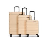 Franky Munich 4.0 - Trolley a 4 ruote, Beige Dull, Kofferset (3-teilig) erweiterbar, Set di valigie