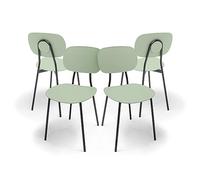 FRANKYSTAR Fabriano - Set di 4 sedie di design in metallo e PP, stile moderno, colore elegante (verde)