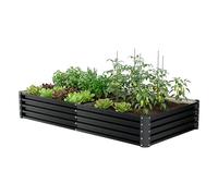 FRANKYSTAR® Hatake - Letto per Orto rialzato da Esterno 180x90x30 cm in Acciaio Inox Restistente alle Intemperie Nero