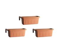 FRANKYSTAR Rondine 50 - set di 3 balconiere da 50cm con agganci regolabili e riserva d'acqua (Terracotta)