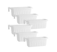 FRANKYSTAR Rondine 50 - set di 6 balconiere da 50cm con agganci regolabili e riserva d'acqua (Bianco)