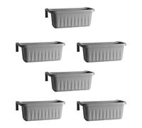 FRANKYSTAR Rondine 50 - set di 6 balconiere da 50cm con agganci regolabili e riserva d'acqua (Grigio)