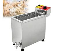 FRANREADER Friggitrice Professionale a Olio con Motore Rame 3000W e Piedini Antiscivolo, Macchina con 12 Pinze, Ottima per Mense Scolastiche, Salsicce e Bastoncini di Pesce.