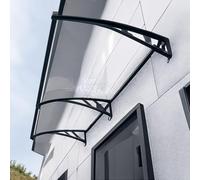FRANREADER Pensilina Tettoia da Esterno, Tettoia per Esterno Staffe in Policarbonato e Barre in Alluminio, per Balcone Finestre e Porte Transparent-60 * 200