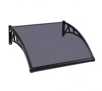 FRANREADER Pensilina Tettoia da Esterno, Tettoia per Esterno Staffe in Policarbonato e Barre in Alluminio, per Balcone Finestre e Porte Smokygray-60 * 120