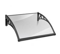 FRANREADER Pensilina Tettoia da Esterno, Tettoia per Esterno Staffe in Policarbonato e Barre in Alluminio, per Balcone Finestre e Porte Transparent-100 * 120