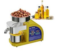 Frantoio elettrico intelligente a temperatura controllata, completamente automatico, adatto per noci, noccioli di oliva, arachidi, semi di sesamo, cocco e soia.(Yellow)