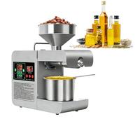 Frantoio elettrico intelligente a temperatura controllata, completamente automatico, adatto per noci, noccioli di oliva, arachidi, semi di sesamo, cocco e soia.(Silver)