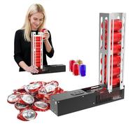 Frantoio elettrico per lattine, frantoio automatico resistente con staffa regolabile, in acciaio inossidabile, schiaccia 8 lattine di alluminio contemporaneamente, ideale per seltzer e soda