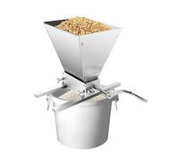 Frantoio manuale per malto Malto, 4 l, per grano a mano, utilizzabile elettricamente, rulli regolabili, grande imbuto, giardino di casa, cucina, balcone, hobby argento