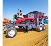 Frantoio mobile portatile montato su binario per la lavorazione di calcestruzzo, granito e calcare in ambienti di costruzione e cava