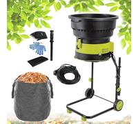 Frantoio per foglie da giardino, 2500 W, trituratore elettrico senza lama + polverizzatore, cippatrice elettrica da 8000 giri/min, distrugge fino a 55 litri di foglie al minuto, con sacchetto di