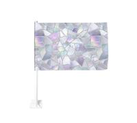 Frantumato Specchio Ice Texture Bandiera Auto Esterna Finestra Clip 30x45 Cm Doppio Lato Decorazione Auto