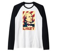 Franz Liszt - Design Vintage per Fan di Musica Classica e Pianoforte Maglia con Maniche Raglan