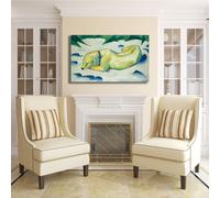 Franz Marc cane sulla neve design quadro stampa tela dipinto telaio arredo casa