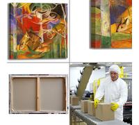 Franz Marc cervi nel bosco 1 quadro stampa tela dipinto telaio arredo casa