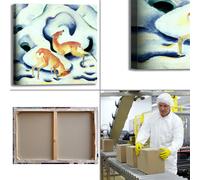 Franz Marc cervi nella neve design quadro stampa tela dipinto telaio arredo casa