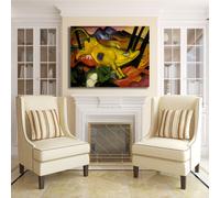 Franz Marc mucca gialla design quadro stampa tela dipinto telaio arredo casa