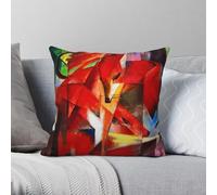 Franz Marc The Foxes Federa quadrata in poliestere lino velluto modello zip Decor federa cuscino auto