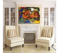 Franz Marc toro rosso design quadro stampa tela dipinto telaio arredo casa