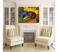 Franz Marc volpe blu e nera design quadro stampa tela dipinto telaio arredo casa