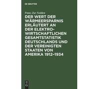 Franz Zur Nedde Der Wert Der Wärmeersparnis Erläutert an Der (Copertina rigida)