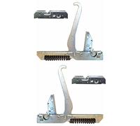 Franza - Kit 2 cerniere 154 x 20 mm. per Electrolux Rex Ilve Franke complete di 2 portarulli per porta forno con doppio vetro - KCF6790