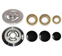 Franza Kit 4 bruciatori completi di piattelli spartifiamma 3 fuochi + tripla corona compatibile con Smeg per cucina piano cottura 4 fuochi - Made in Italy - SM26