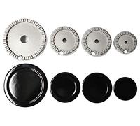 Franza Kit 4 bruciatori per Electrolux Rex Aeg Zanussi completi di piattelli spartifiamma neri incavati per cucina piano cottura 4 fuochi Made in Itally - K44BI - Prodotto Originale