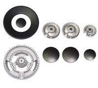 Franza - Kit 4 bruciatori spartifiamma Defendi per Franke : 3 fuochi completi di piattelli smaltati neri opachi + tripla corona per cucina piano cottura 4 fuochi - Made in Italy - FR09/1