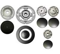 Franza - Kit 5 bruciatori Sabaf per Franke completi di piattelli spartifiamma Opachi satinati 4 fuochi + tripla corona per cucina piano cottura 5 fuochi - Made in Italy - FR10/1