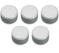 Franza Kit 5 manopole in plastica colore argento silver nichel per Ariston Hotpoint Indesit C00111686 - C00111696 per cucina piano cottura - M0236/KIT