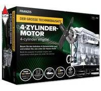FRANZIS 67175 - Le Grand Kit Technique Moteur 4 cylindres, Modèle réduit en Kit à l'échelle 1:3, 100 pièces à Assembler et à Visser, Module sonore, Instructions et Livre d'accompagnement inclus