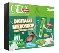 FRANZIS 67184 - GEOLINO Digitales Mikroskop, das große Entdecker-Set mit Experimentierideen für drinnen und draußen für Kinder ab 8 Jahren, inkl. 96-seitigem Begleitbuch