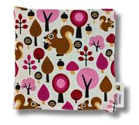 Franzis Nähstube 20x20cm cuscino di farro rosa bosco in 100% cotone I cuscino di farro 20x20 per microonde I cuscino riscaldante, cuscino con nucleo d