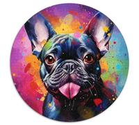 Französische Bulldogge,Nebel,Puzzle für Erwachsene,1000 Teile,Unmögliches Puzzle für Erwachsene,Herausforderndes Denkspiel für Teenager,Perfekt für die Heimdekoration oder als Geschenk,(67,5x67,5cm)