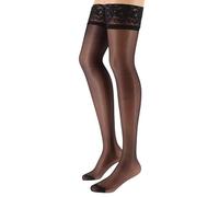 Franzoni Calza Autoreggente Party 40 Denari Balza in Pizzo Taglia Unica, Moda Donna - Made in Italy (Nero, 1-2)