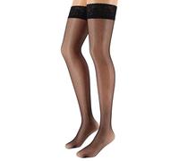 Franzoni Calza Autoreggente Party a Rete con Balza in Pizzo, Taglia Unica, Autoreggente Donna, Calza Sexy - Made in Italy (Nero)