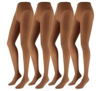 Franzoni Collant Microfibra 50 Denari, Collant Donna, Calze Coprenti a Tinta Unita, Calze Basic - Made in Italy - 4 Paia (Visone, 4)