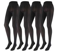 Franzoni Collant Microfibra 50 Denari, Collant Donna, Calze Coprenti a Tinta Unita, Calze Basic - Made in Italy - 4 Paia (Fumo, 5)