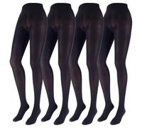 Franzoni Collant Microfibra 50 Denari, Collant Donna, Calze Coprenti a Tinta Unita, Calze Basic - Made in Italy - 4 Paia (Blu, 5)