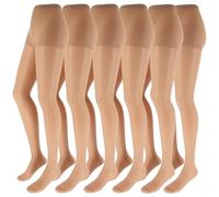 Franzoni Collant Più 20 Denari, Collant Donna Velato con Corpino Traspirante e Punta Rinforzata, Calze Basic per Uso Quotidiano - Made in Italy - 6 Paia (Miele, 5)